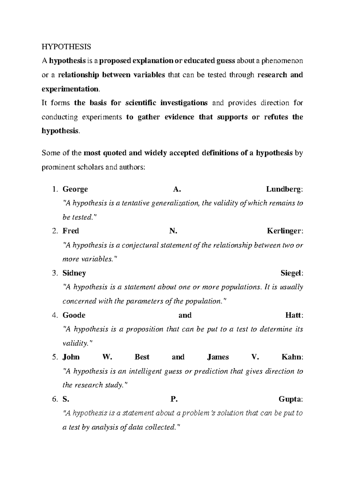 A1. Hypothesis - Introduction and Testing Procedures - Studocu