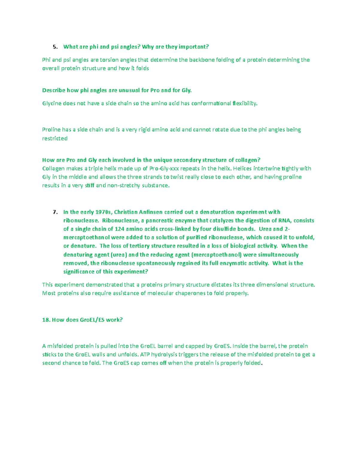 Bio 101 Final Exam Study Guide: Key Concepts & Protein Structure - Studocu