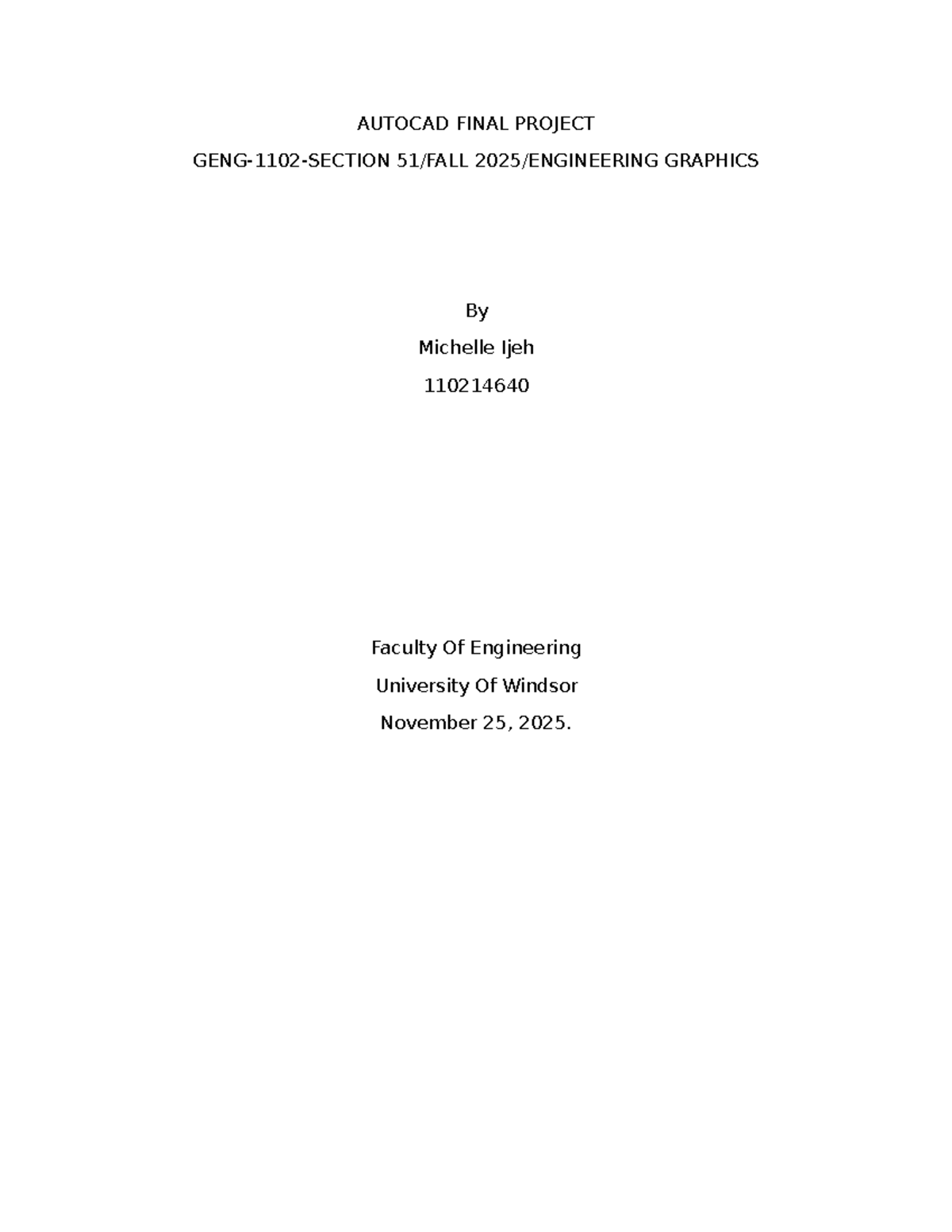 AUTOCAD ENG 110214640 FINAL PROJECT REPORT - Studocu