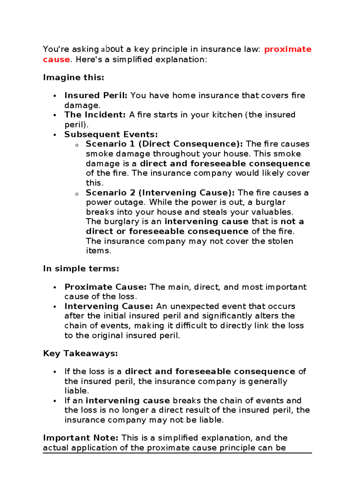 Insurance law notes - You're asking about a key principle in insurance ...