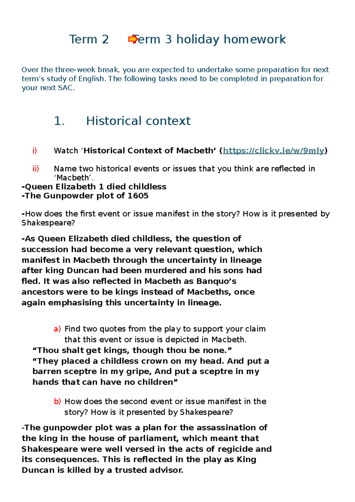ENL 101 Holiday Homework: Preparing for Next Term's English Study - Studocu