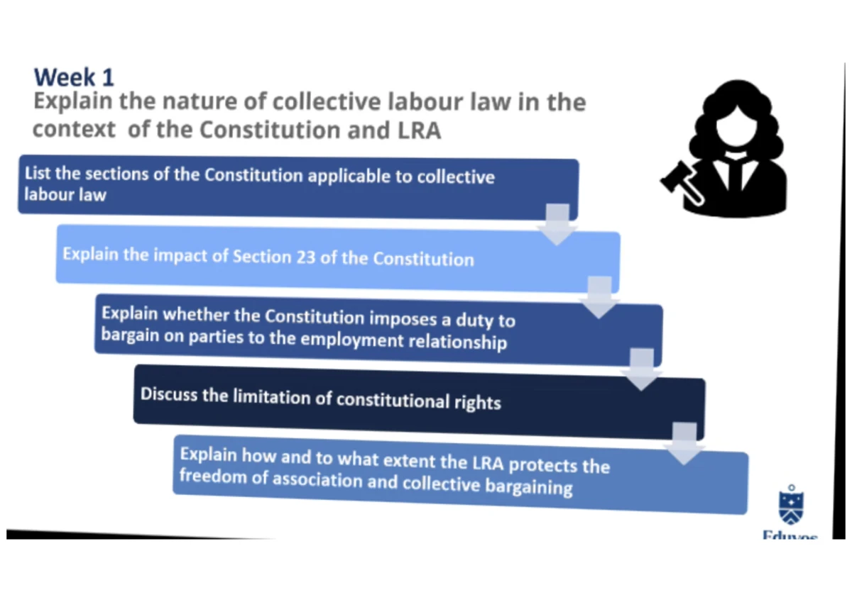 LWLCA3 - Summary of Collective Labour Law and Union Rights - Studocu