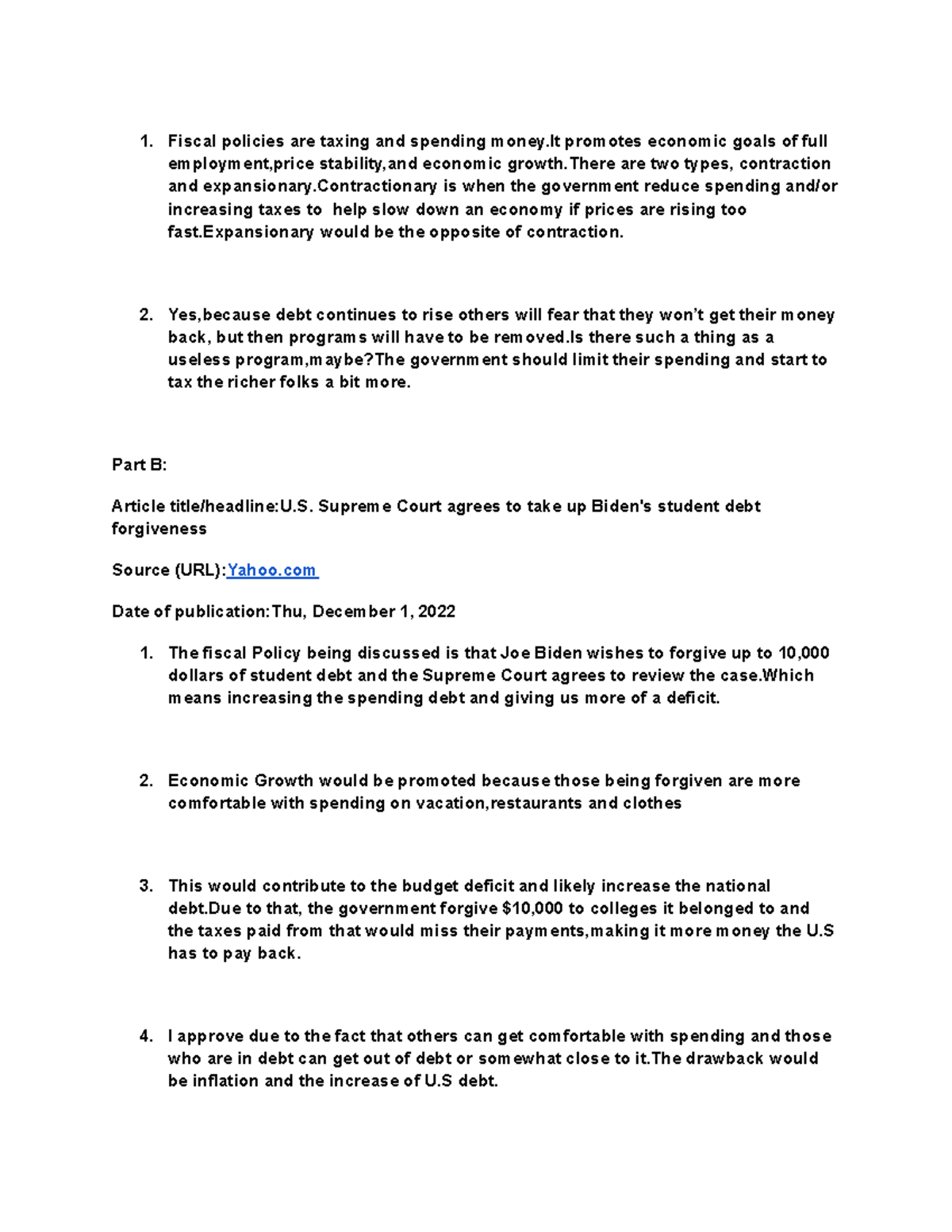 Assignment 03.03: Exploring Fiscal Policy Impacts on Economic Health ...