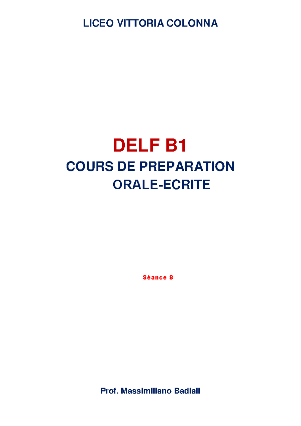 DELF B1 - Tài liệu luyện thi môn tiếng Pháp B1: Hướng dẫn và bài tập - Document Preview