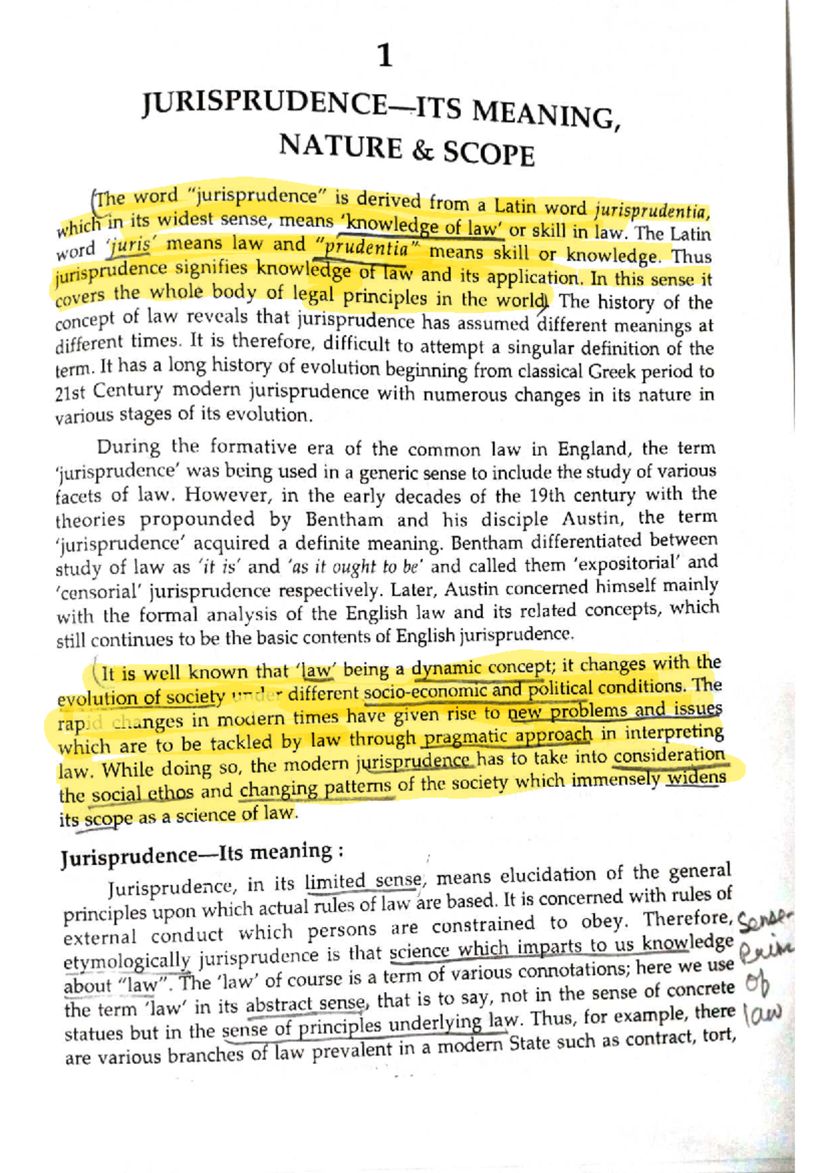 1a Definition, Content & Nature of Jurisprudence: An Overview - Studocu