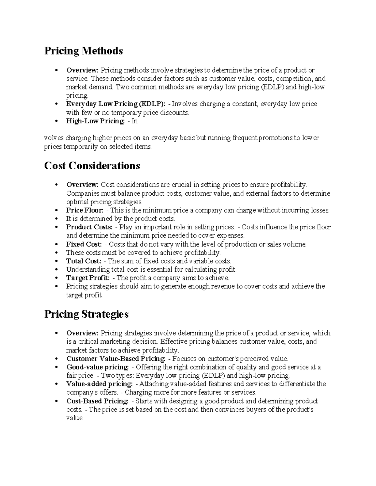 Pricing Methods Overview: Understanding and Capturing Customer Value ...
