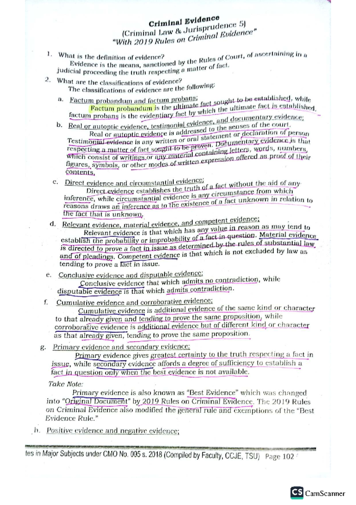 Criminal Evidence Overview (Criminal 2019 Rules) - Key Concepts and ...