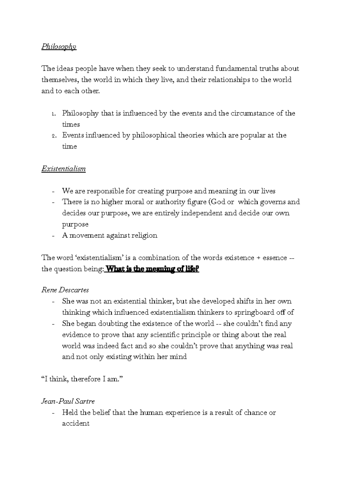 Philosophical theory - existentialism - Philosophy The ideas people ...