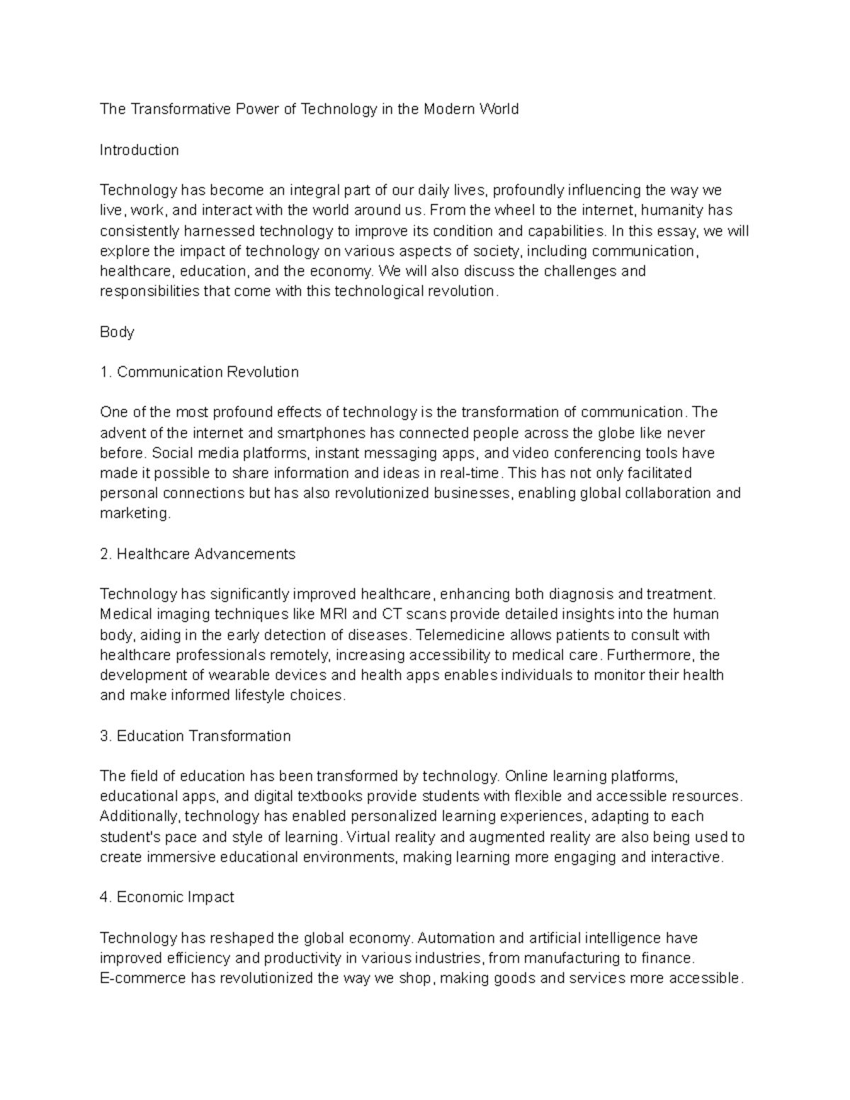 Technology - tech - The Transformative Power of Technology in the ...