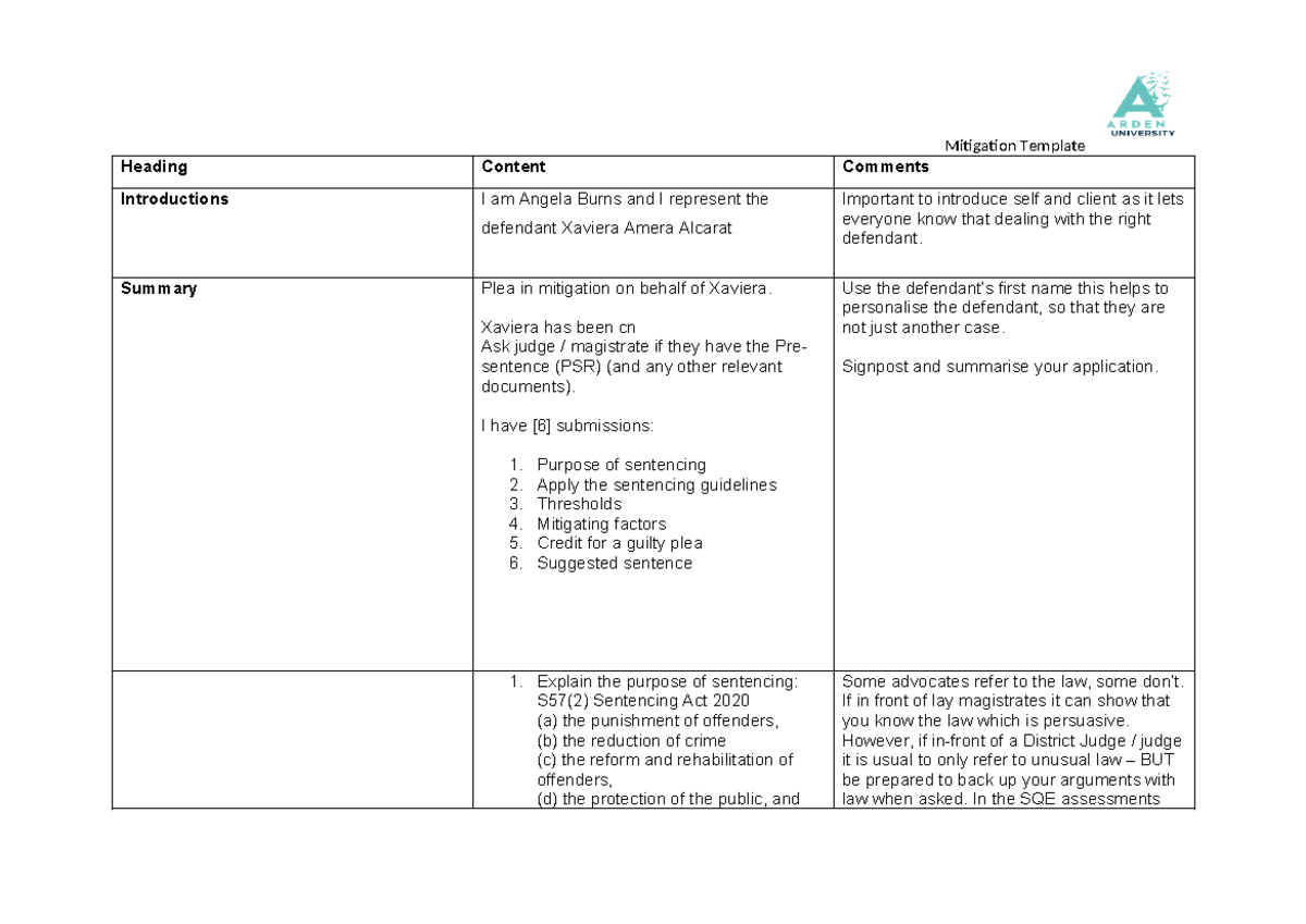 Mitigation Example - knipjookkn buhinn - Mitigation Template Heading ...