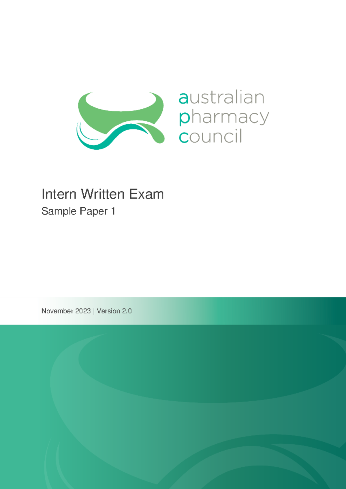 APC Intern Written Exam Sample Paper 1 - November 2023 - Studocu