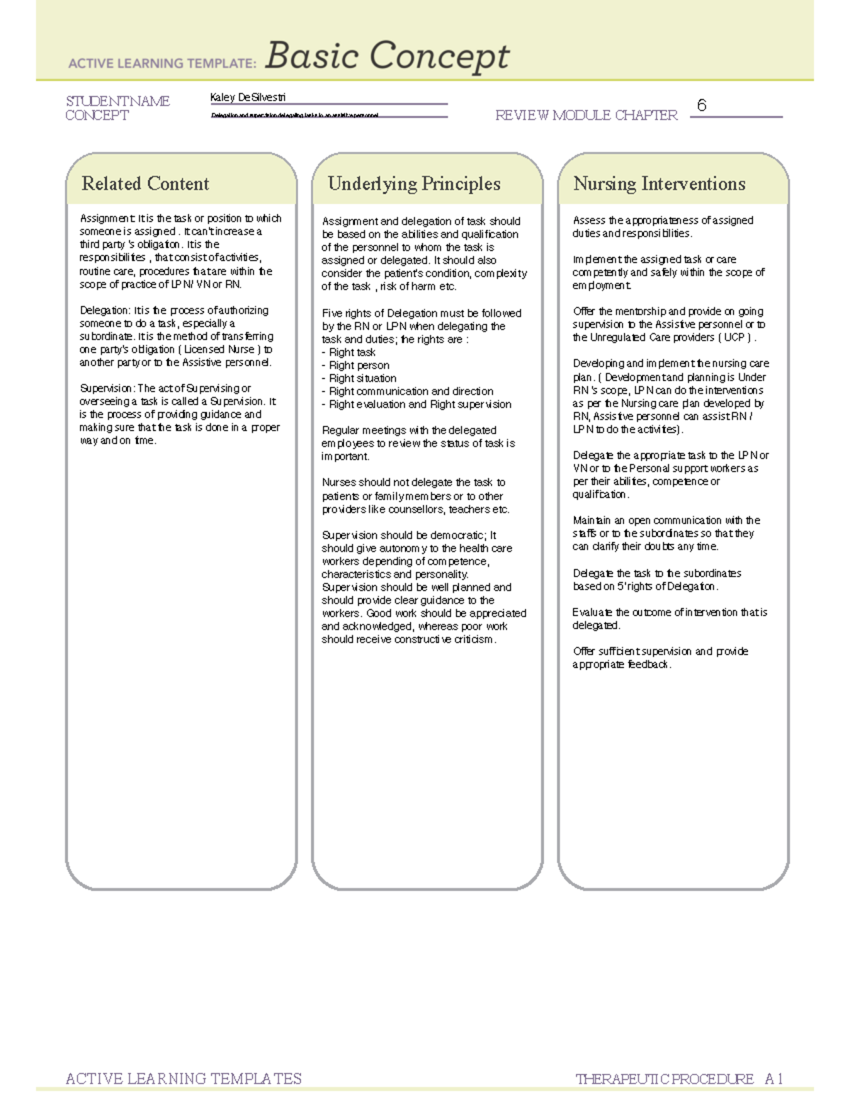 Delegation and supervision-delegating tasks to an assistive