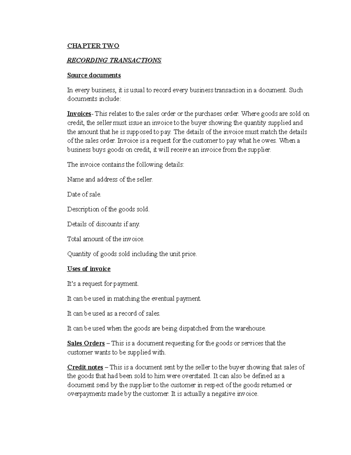 ACC Transactions and Systems: Chapter 2 - Recording Transactions - Studocu
