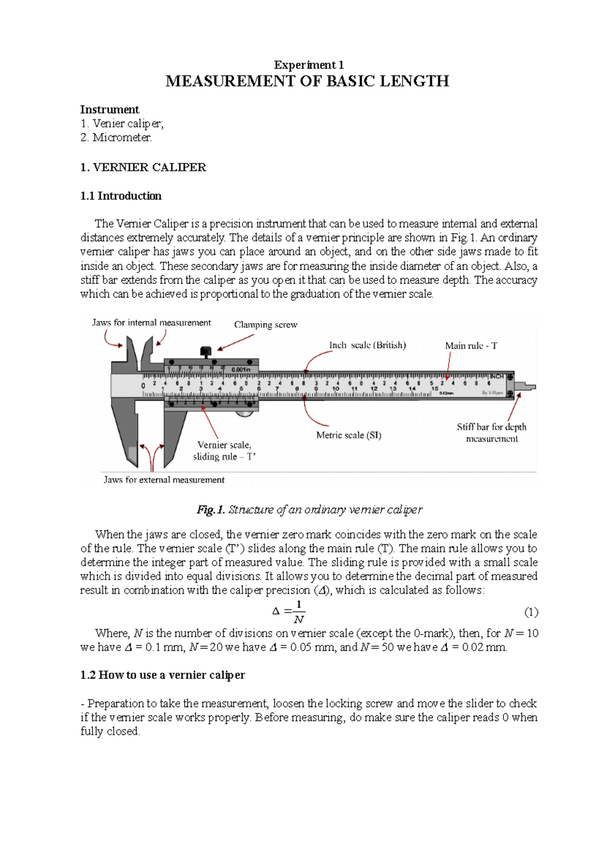 1-Measurement of basic constants - Experiment 1 MEASUREMENT OF BASIC ...