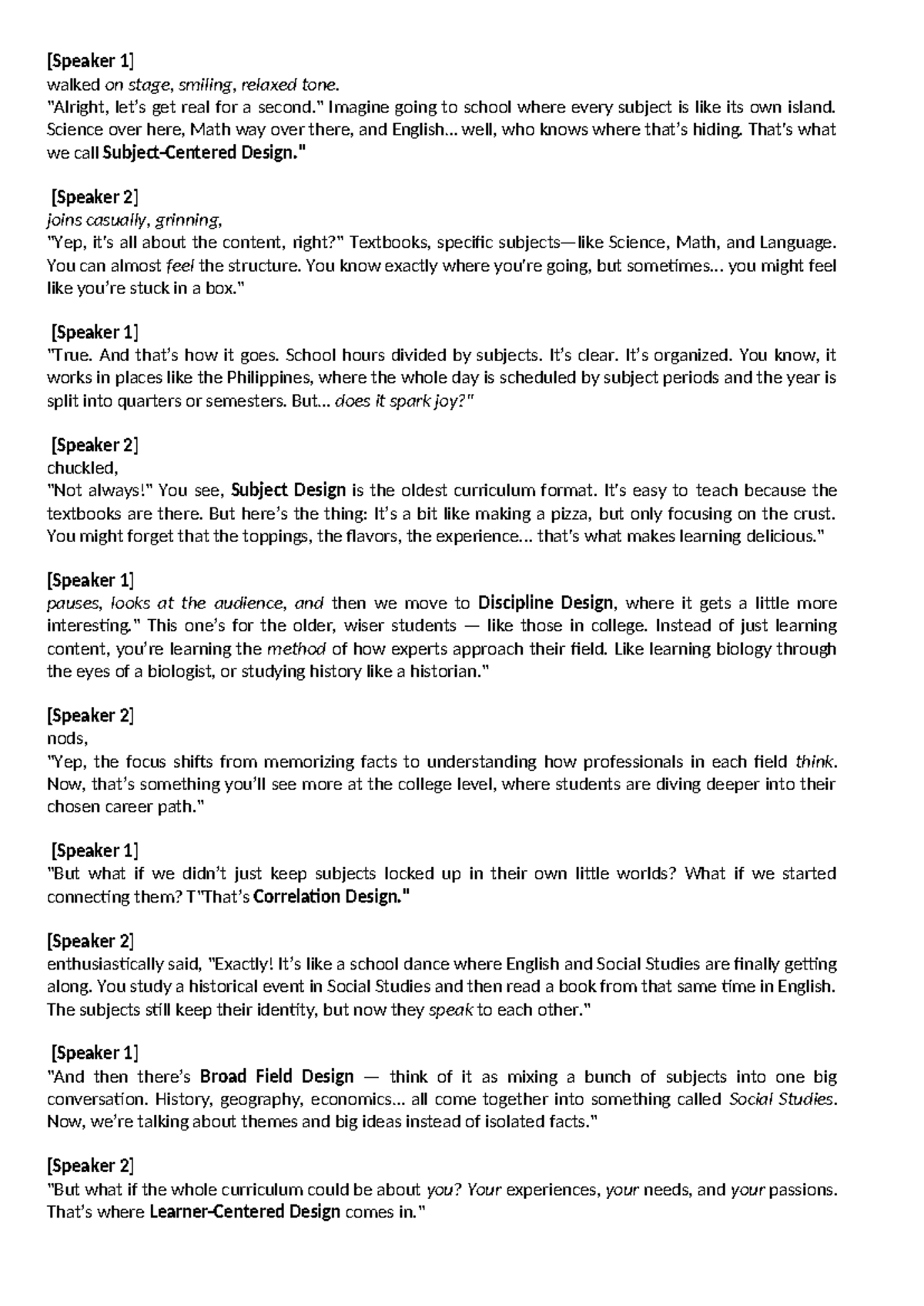 Innovative Curriculum Designs in Education: A TedTalks Profed 6 ...