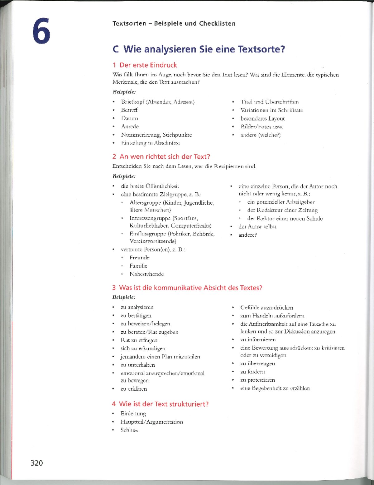 Analyse von Textsorten - 6 Textsorten Beispiele und Checklisten C Wie ...