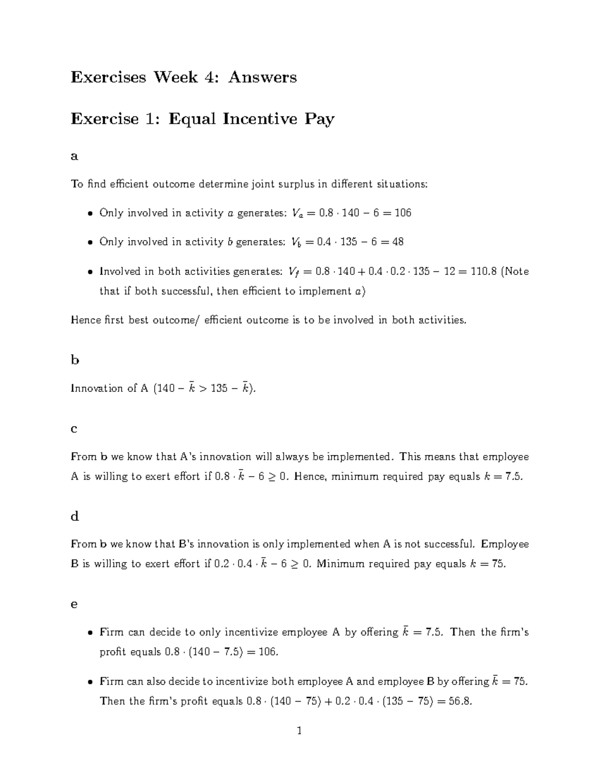 Exercises Tutorial Week 4: Detailed Answers and Insights - Studeersnel