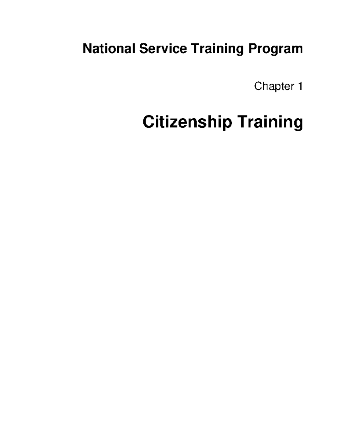 Chapter 1: Citizenship Training in the NSTP Program (NSTP 101) - Studocu