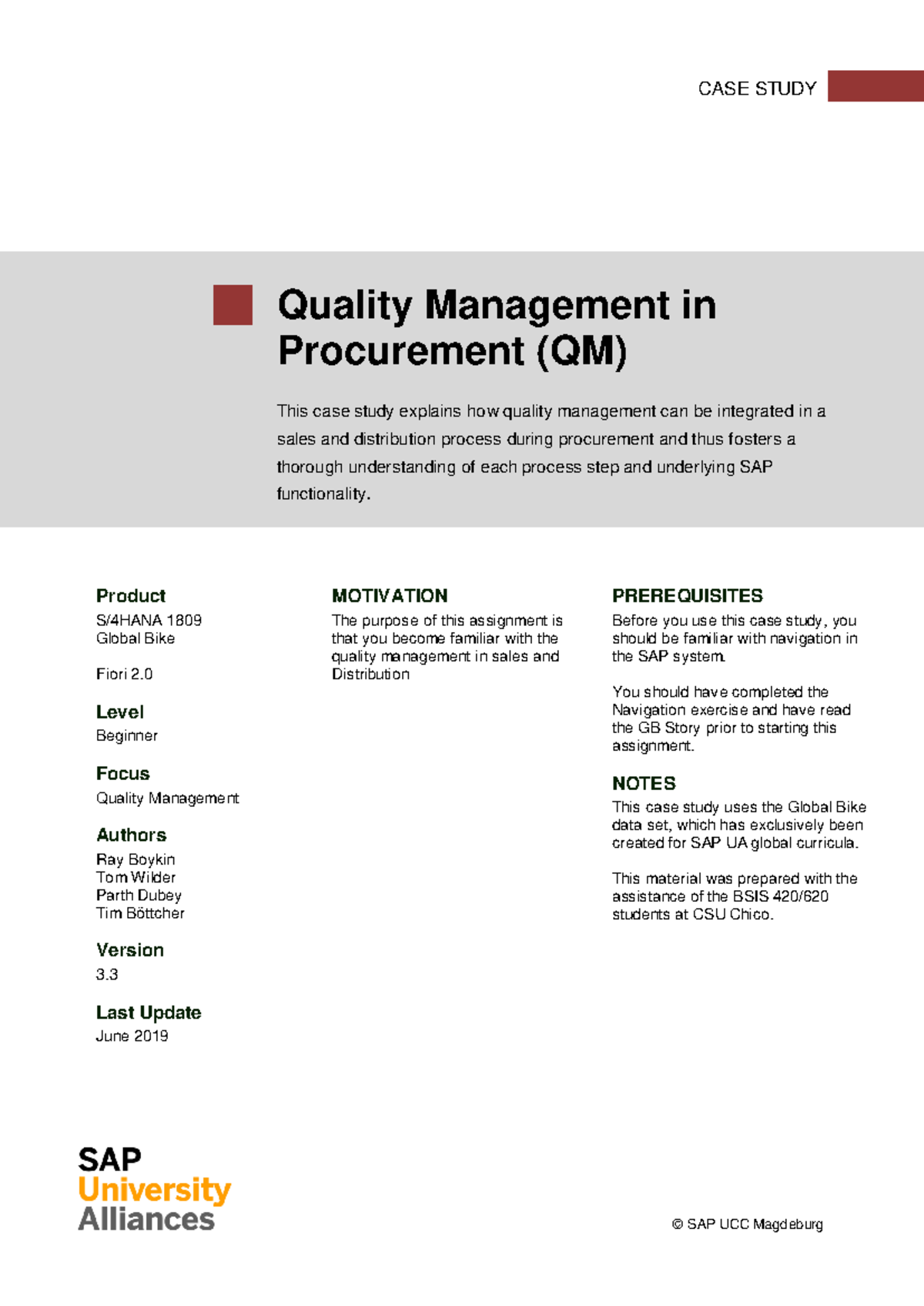 CASE STUDY QM in Procurement: Integrating Quality Management with SAP ...
