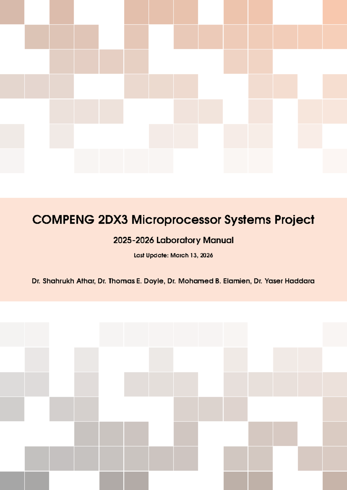 2025 2026 2DX3 Laboratory Manual - COMPENG 2DX3 Microprocessor Systems ...