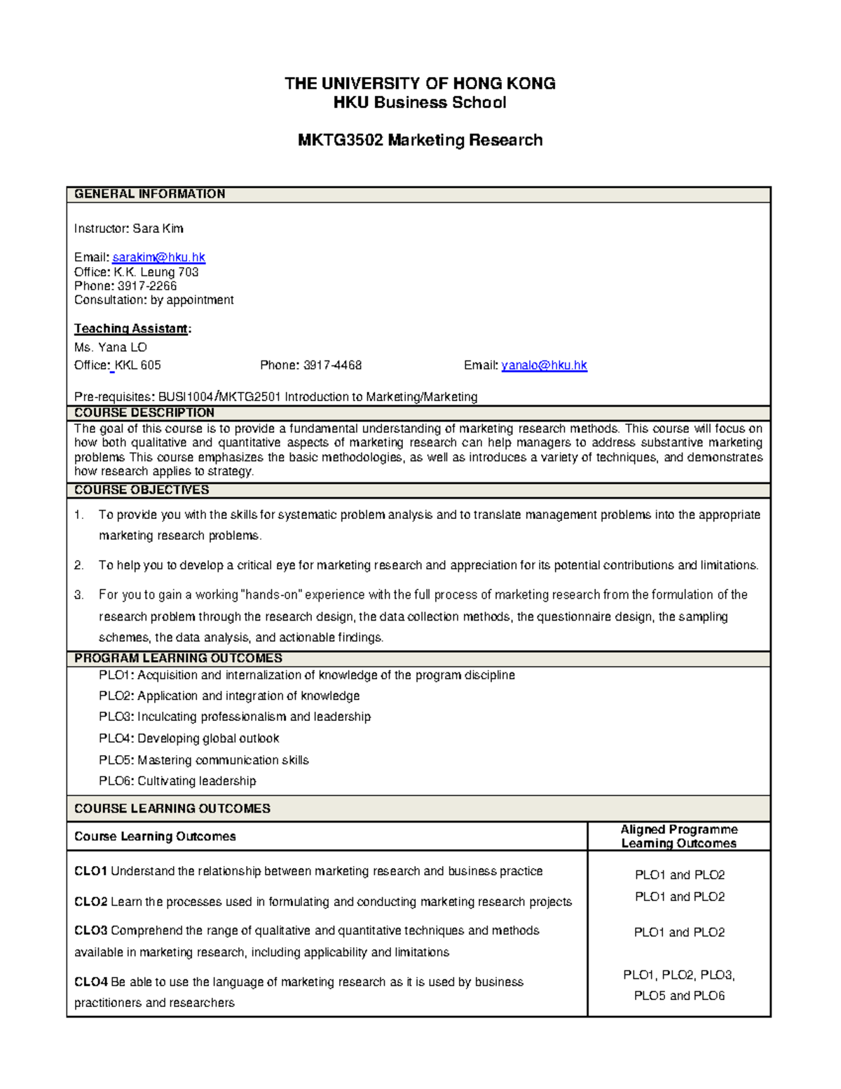 MKTG3502 Marketing Research Course Overview and Assessment Guide - Studocu
