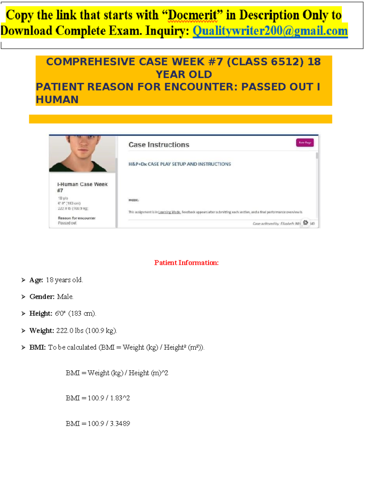 Syncope Management in 18-Year-Old Male: Case Study for Class 6512 - Studocu