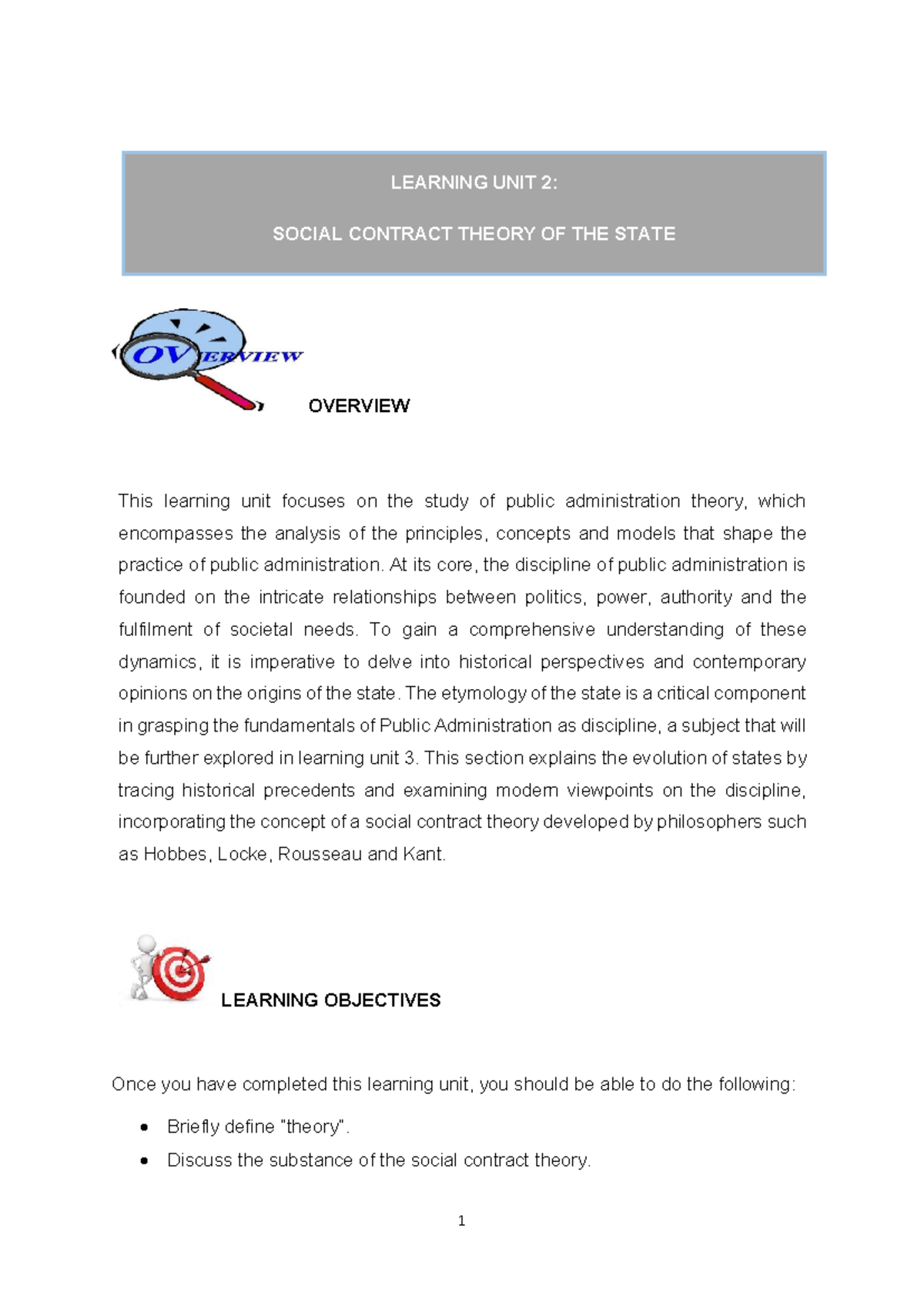 PUB2601: Social Contract Theory in Public Administration Overview - Studocu