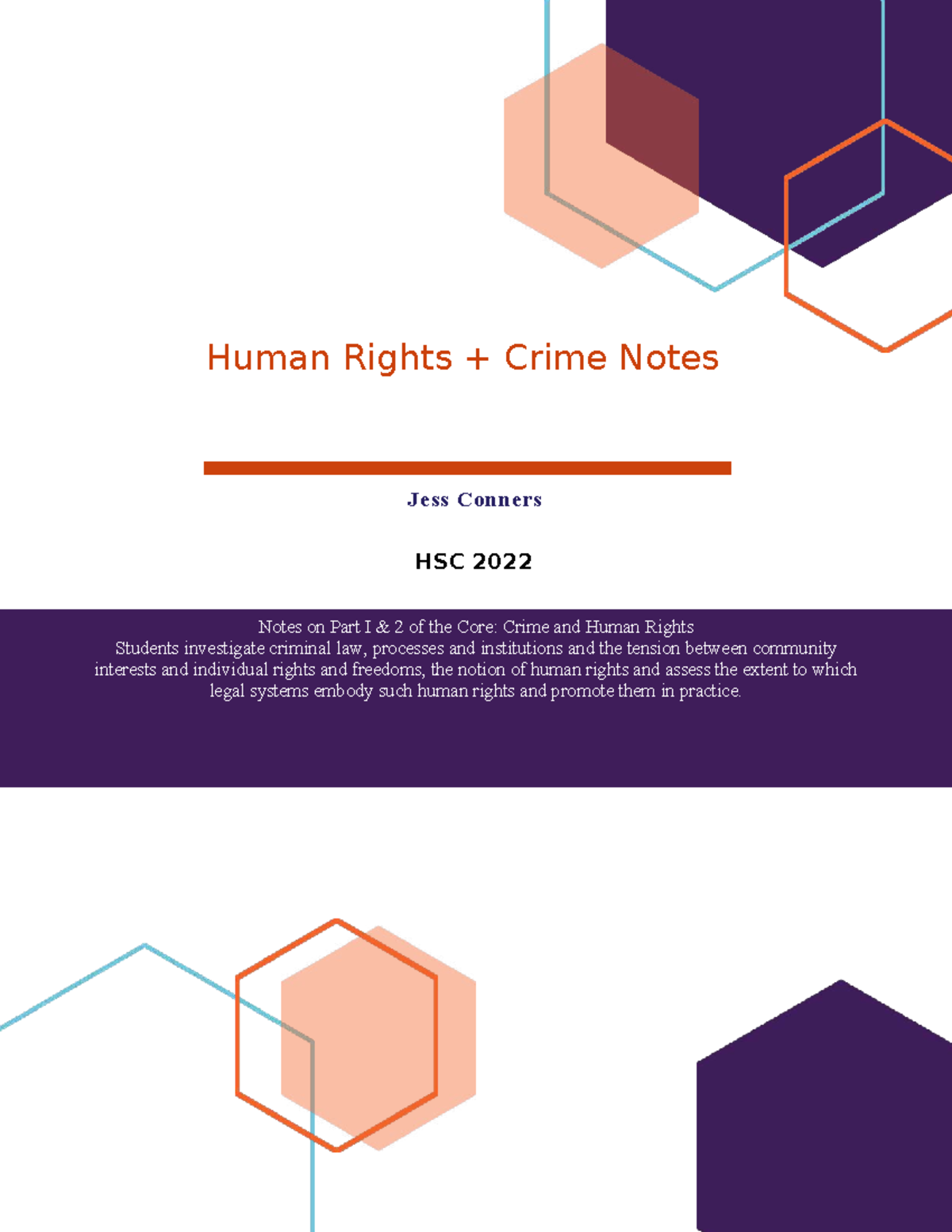 Human Rights & Crime Notes HSC 2022 - Part I Overview - Studocu