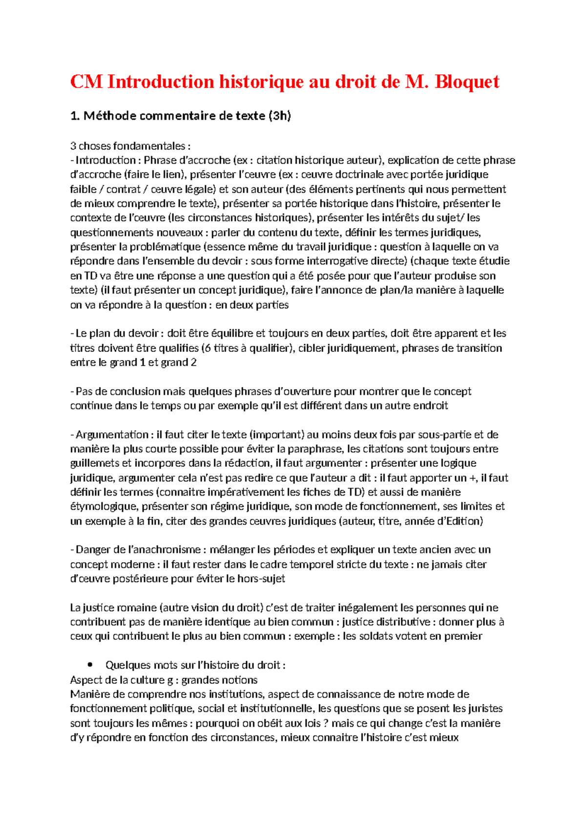 CM Introduction historique au droit : Méthodologie et Concepts ...