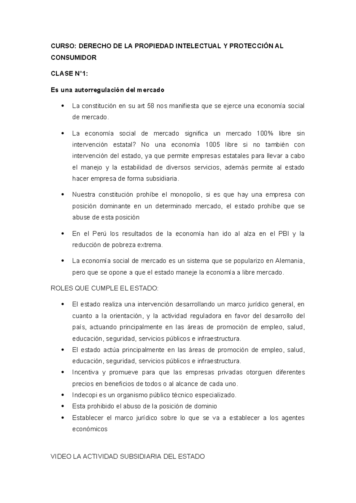 CURSO: DERECHO DE LA PROPIEDAD INTELECTUAL Y PROTECCIÓN AL CONSUMIDOR ...