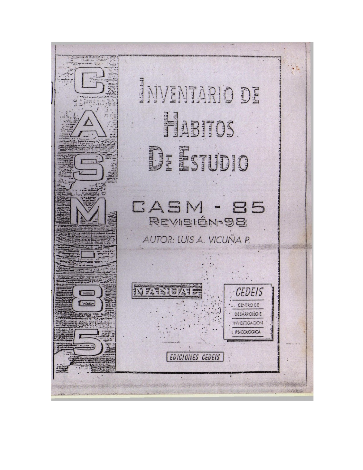 MANUAL DEL CASM 85 - R98: Guía Completa y Actualizada - Studocu