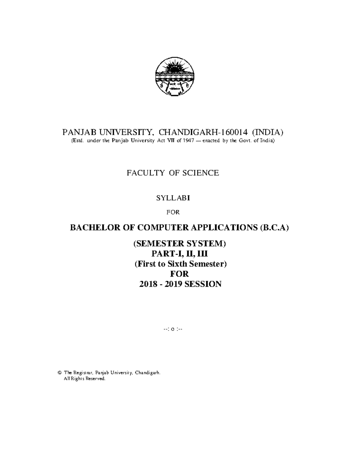 BCA Syllabus Overview for Bachelor of Computer Applications (2018-2019 ...