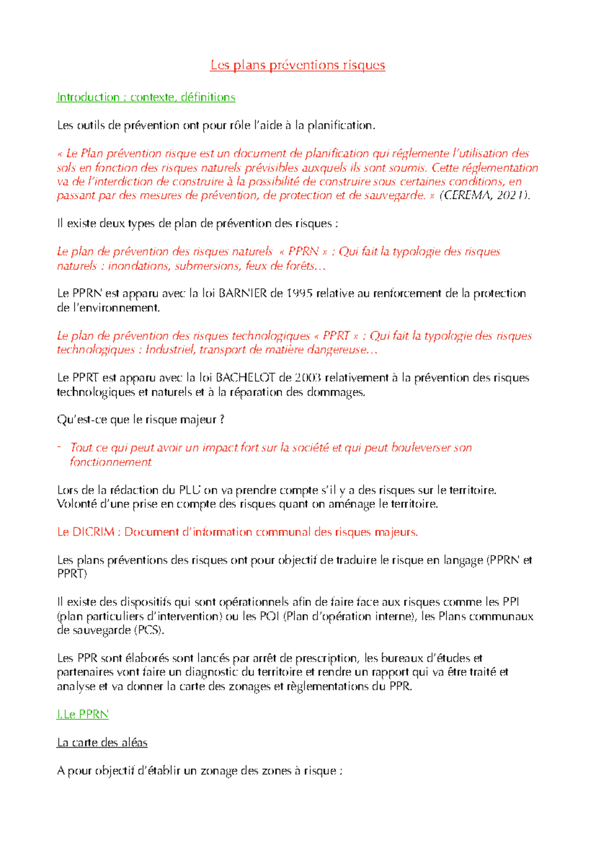 PPR Fiche 7 - Explication du PPR et son objectif - Les plans ...