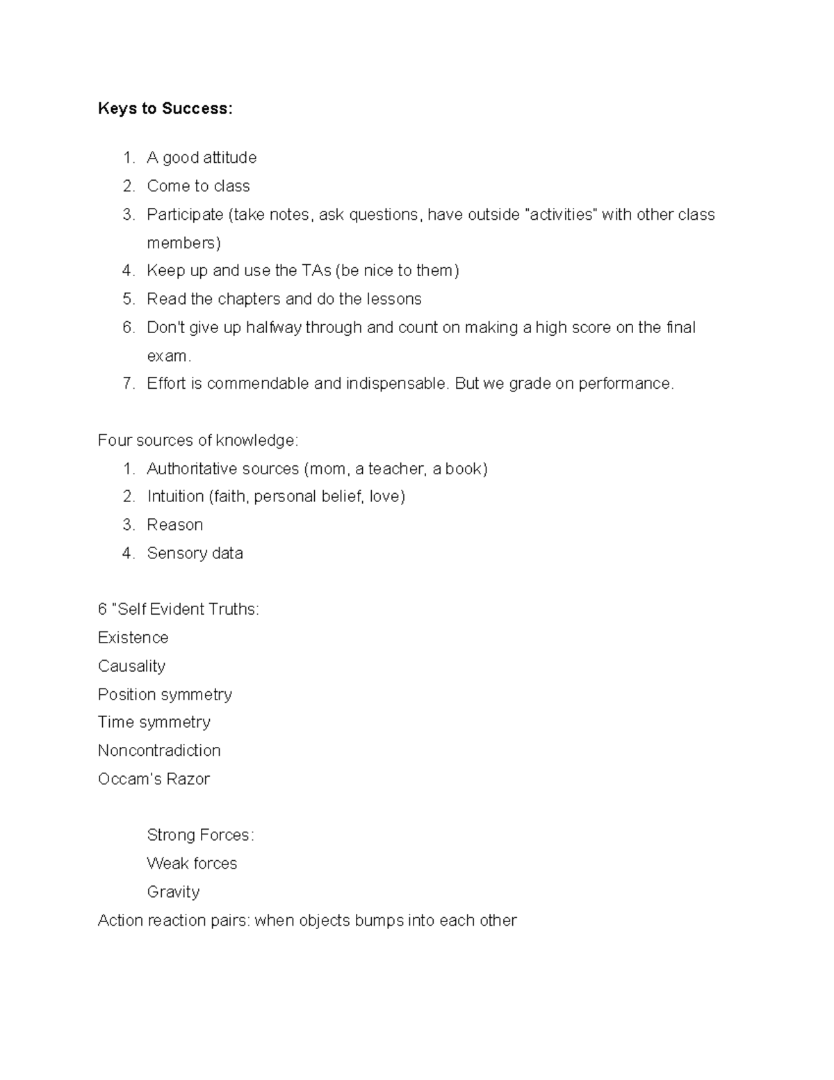 Physics Study Notes: Forces, Motion, and Energy Concepts (PHYS 101 ...