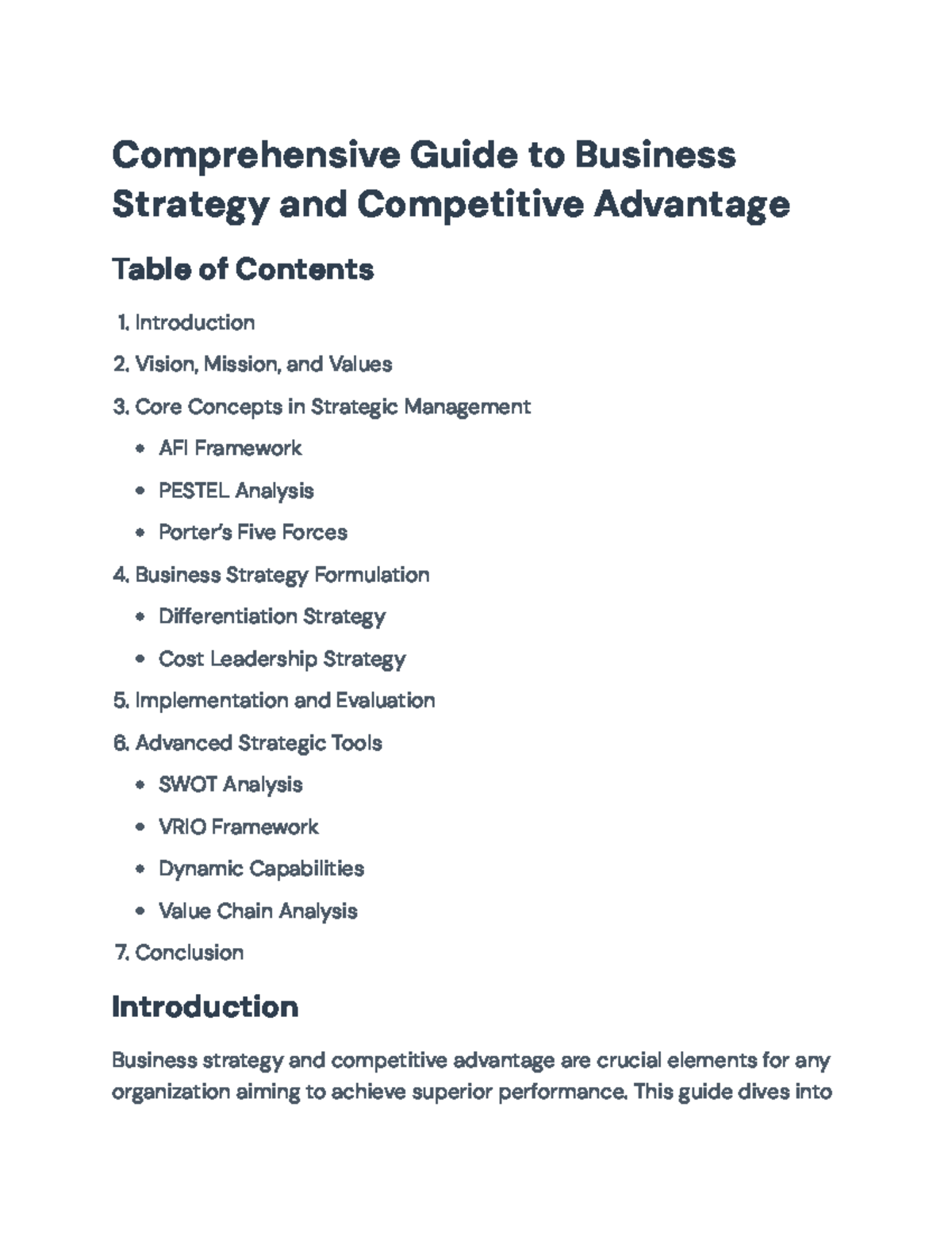 Comprehensive Guide to Business Strategy & Competitive Advantage - This ...