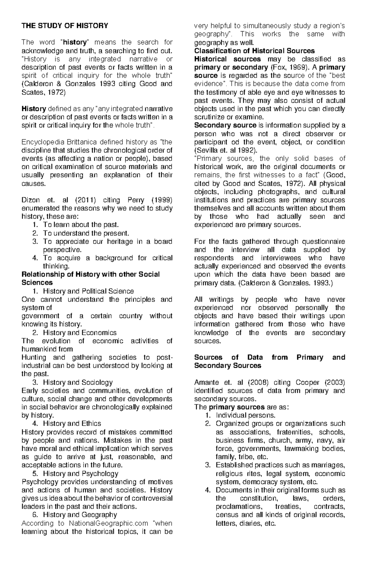 History Study Notes: Understanding Events, Sources, and Perspectives ...