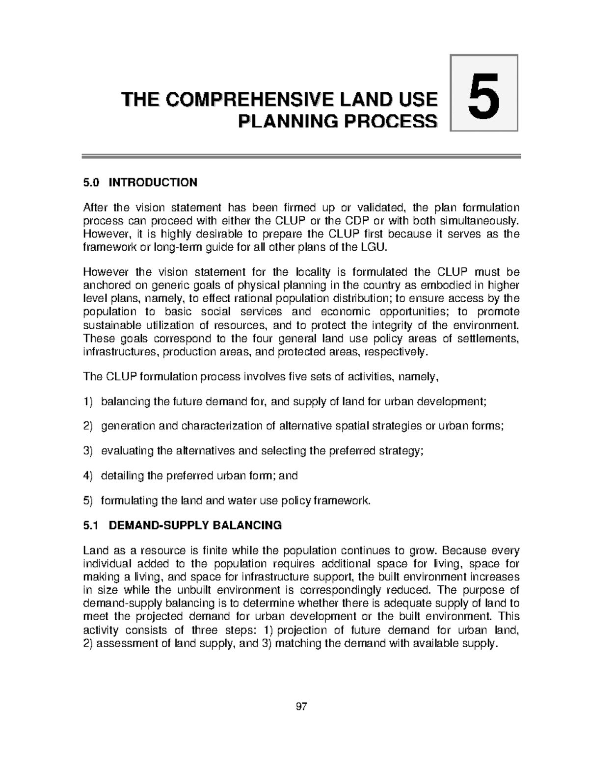 Comprehensive Land Use Planning Process: Lecture Notes (CLUP 101) - Studocu