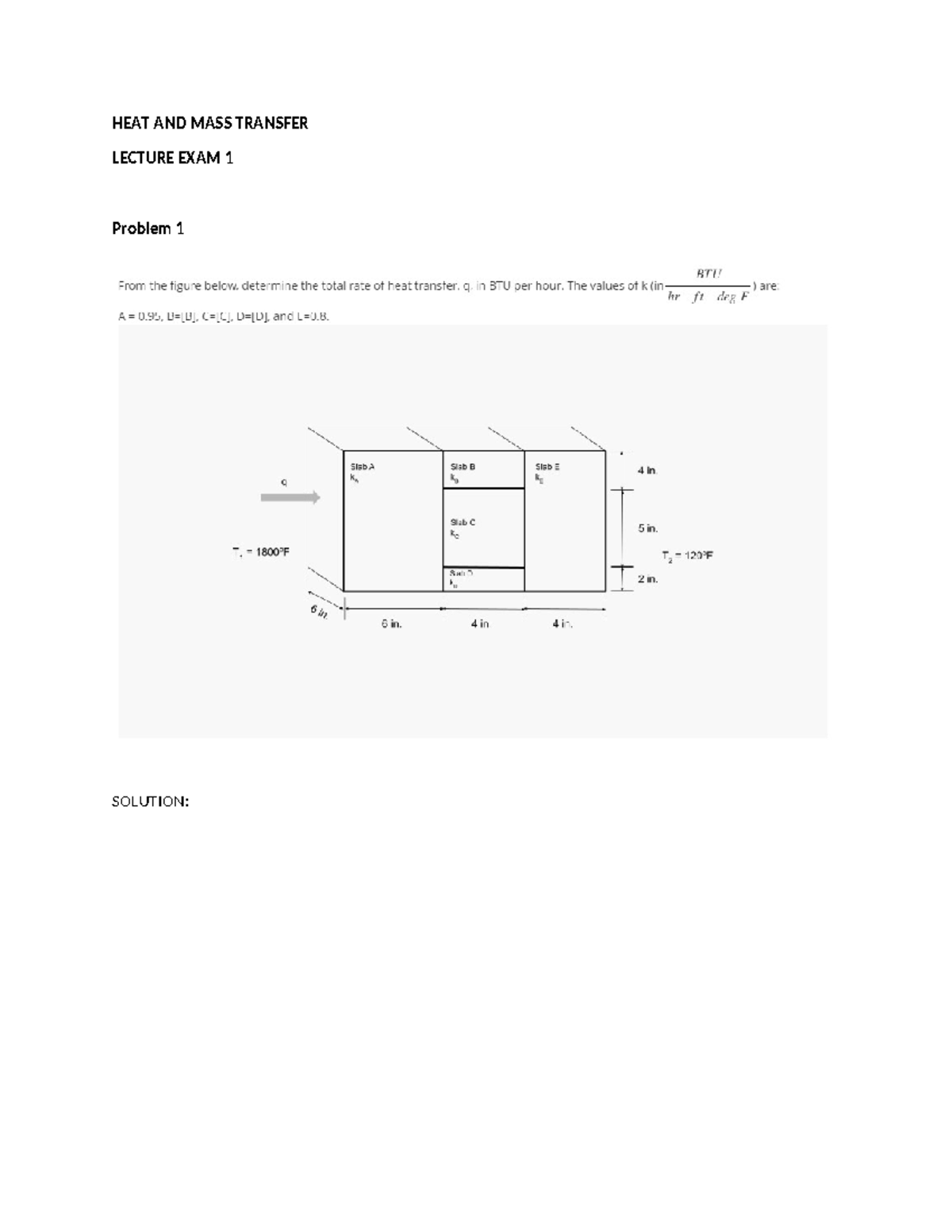 Hematra LE 1 with solutions - Chemical Engineering - HEAT AND MASS ...