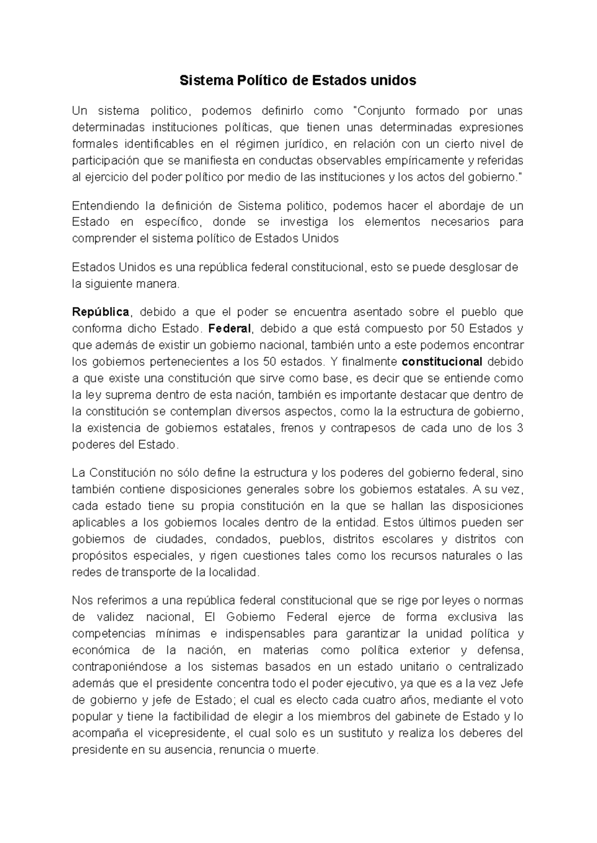 Sistema Político de EE.UU.: Estructura y Funcionamiento (Curso: POL 101 ...