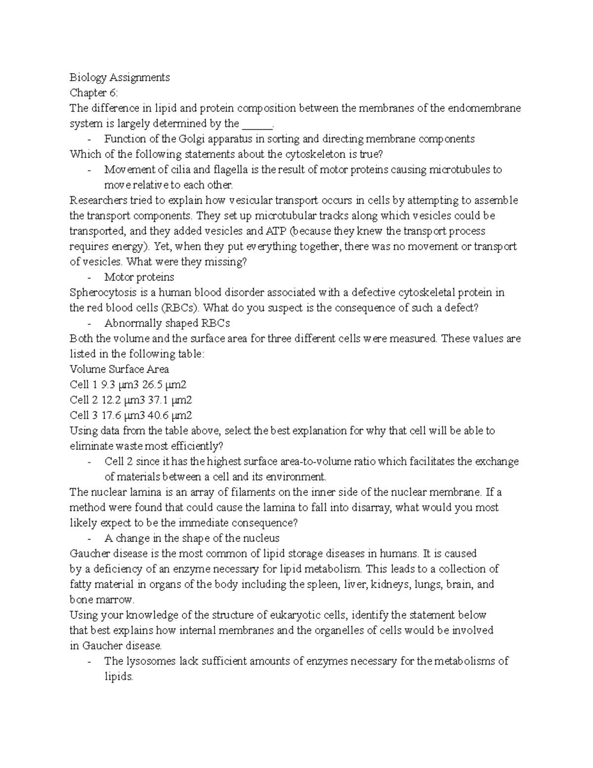 Biology Assignments: Insights from Chapters 6 & 7 Examined - Studocu