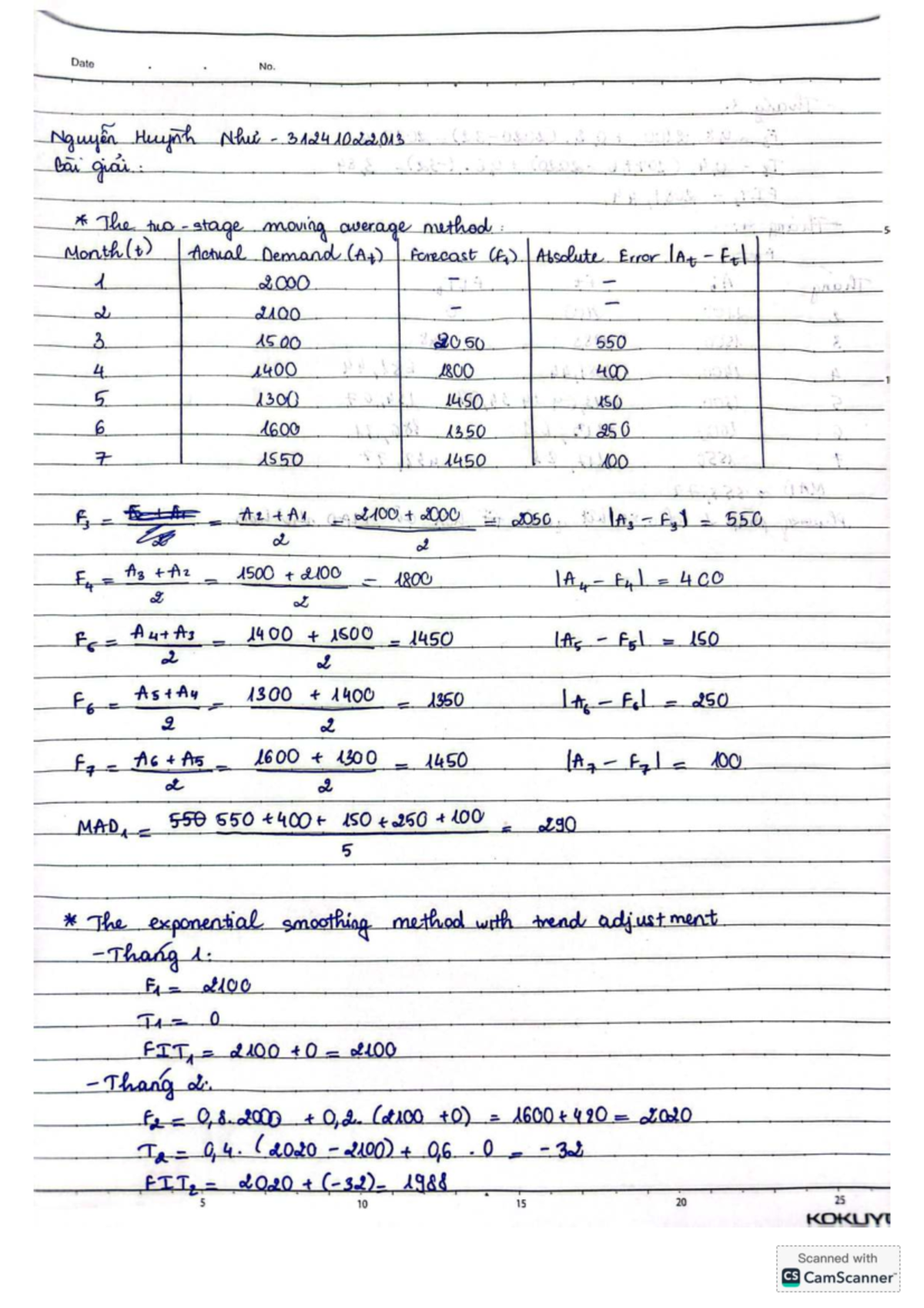 Nguyen Huynh 31241022013: Moving Average & Exponential Smoothing ...