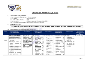 NEW Unidad 01 DPCC Segundo Grado - UNIDAD DE APRENDIZAJE N° 01 I ...
