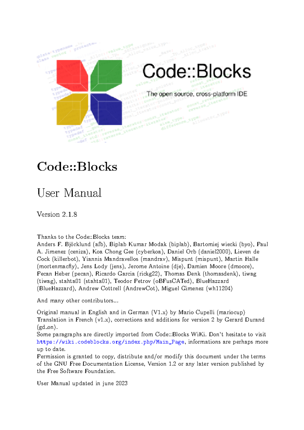 Manual codeblocks en - LECTTURE NOTES - Code::Blocks User Manual ...
