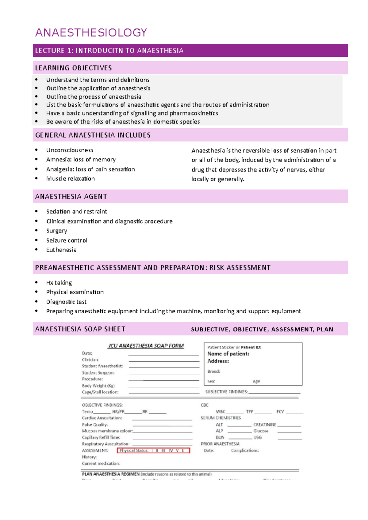 Anaesthesiology Lecture Notes - Key Concepts and Clinical Practices ...