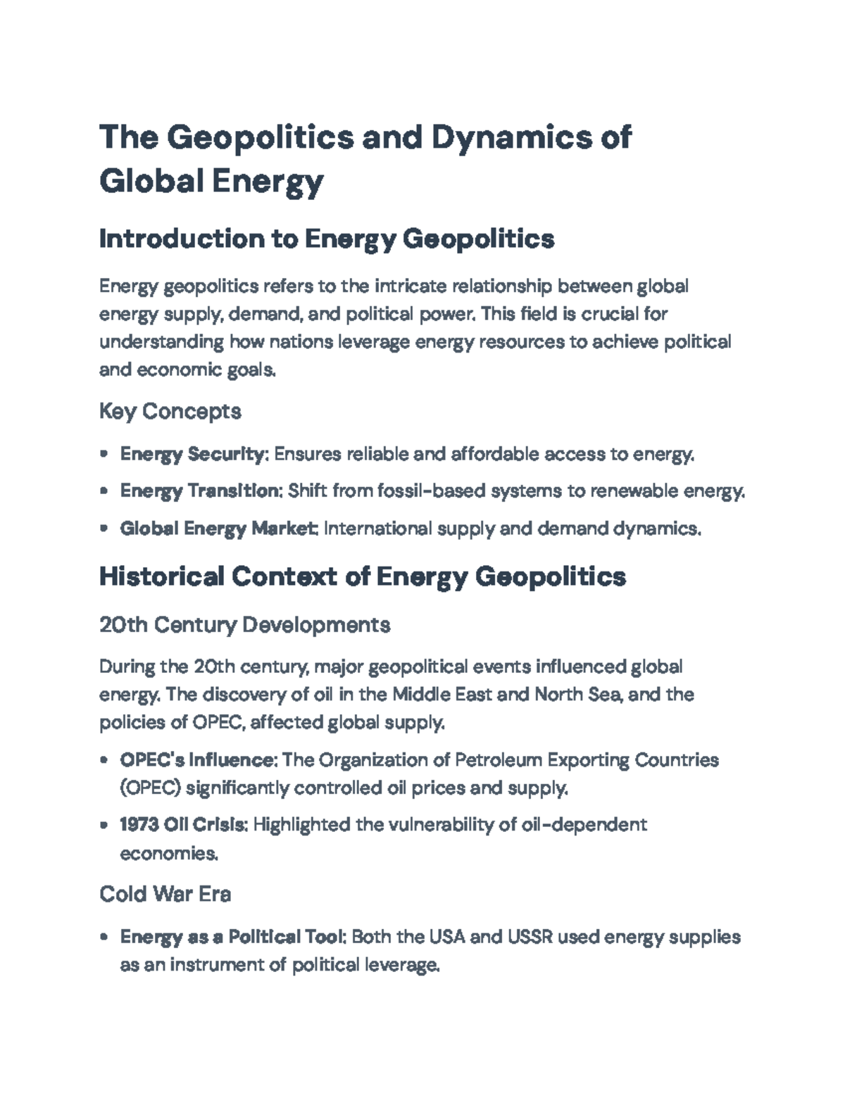 Global Energy Geopolitics: Dynamics, Security, and Transition ...