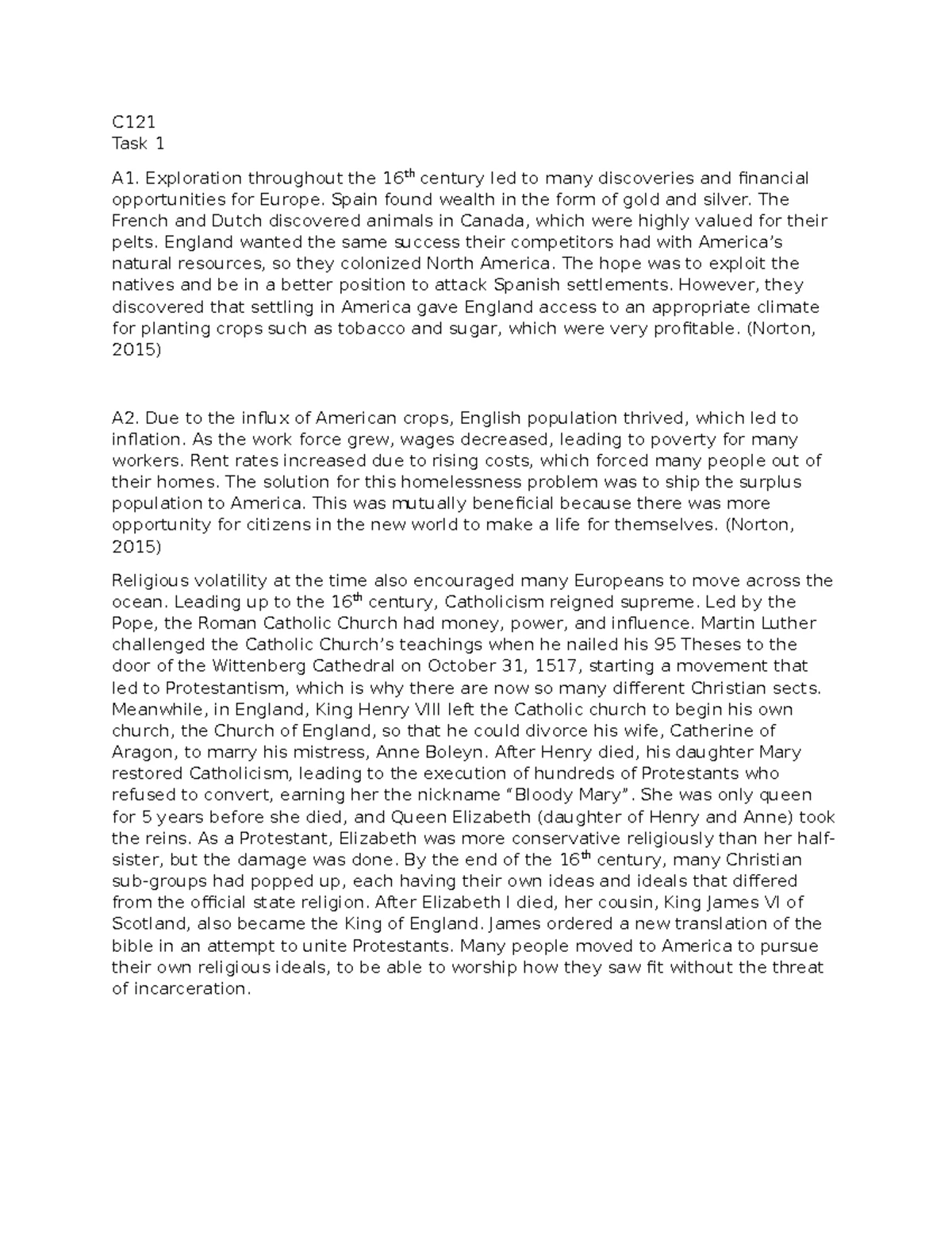 C121 - US History Task 2: George Washington & Political Parties - Studocu