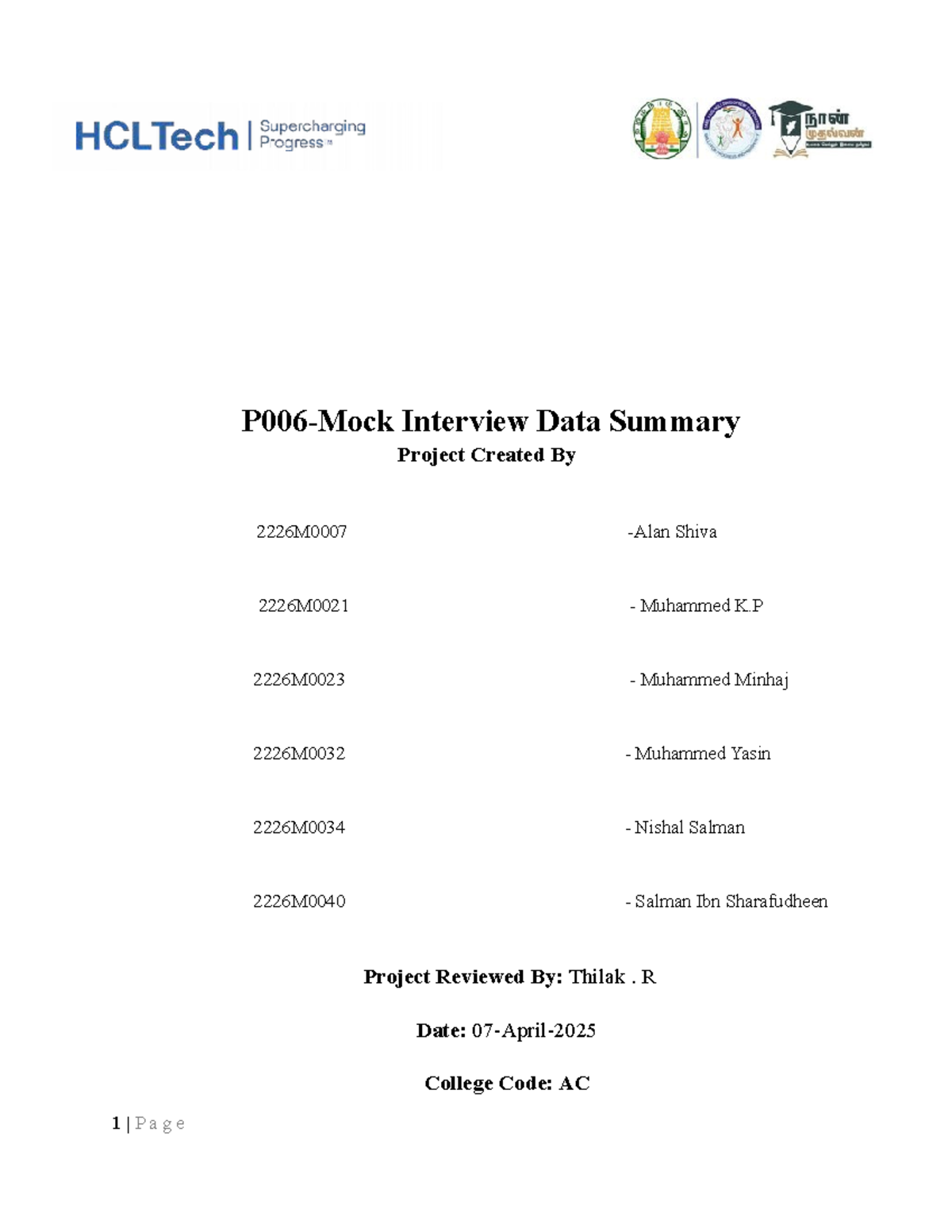 AC Mock Interview Data Summary: Key Insights and Benefits - Studocu