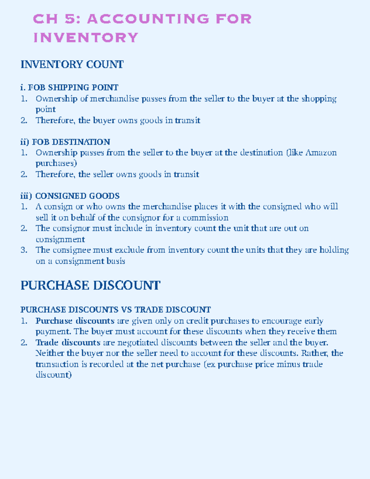 1AA3: CH 5 Accounting for Inventory - Key Concepts and Methods - Studocu
