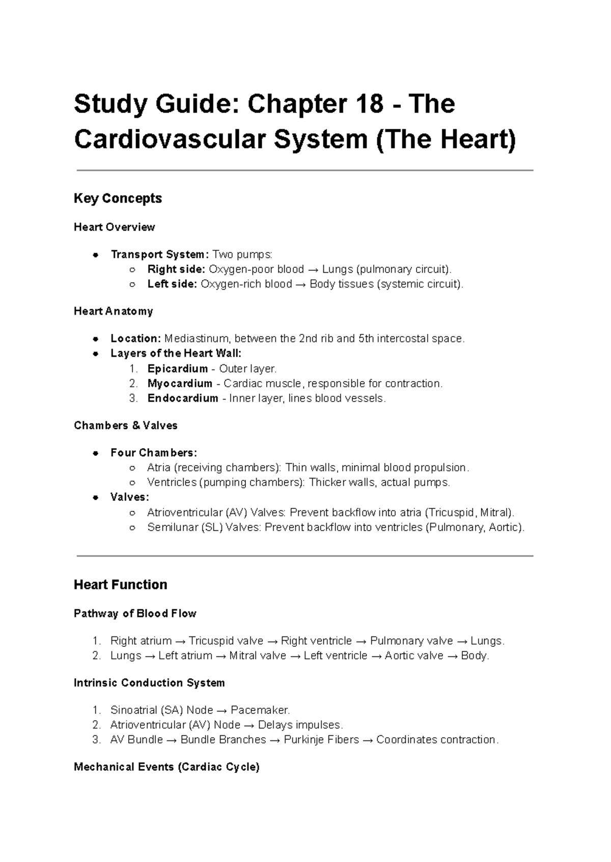 Week 2 Anatomy Study Note + Multiple Choice - Study Guide: Chapter 18 ...