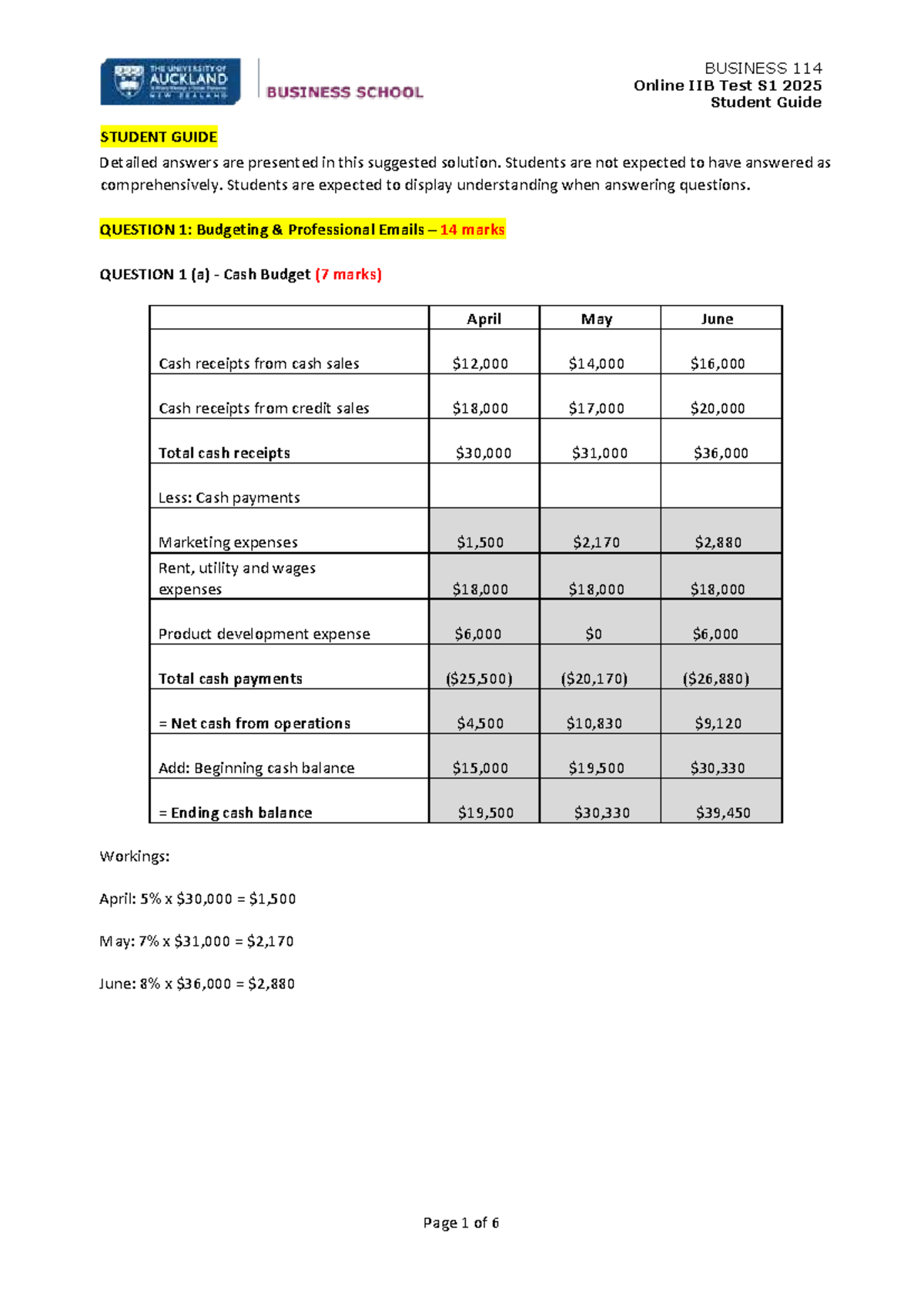 BUS114 Online IIB Test S1 2025 - Comprehensive Student Solutions Guide ...